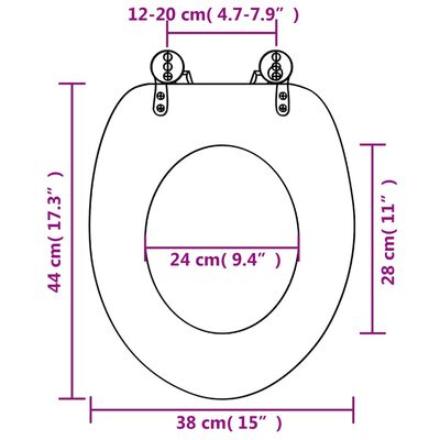 vidaXL Deska za WC školjko počasno zapiranje MDF globokomorski dizajn