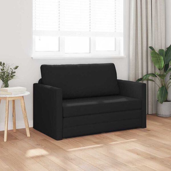 vidaXL Sofa postelja 110cm Črna blago