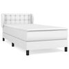 vidaXL Box spring postelja z vzmetnico bel 100x200 cm umetno usnje
