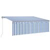 vidaXL Avtomatsko zložljiva tenda s senčilom 4,5x3 m modra in bela