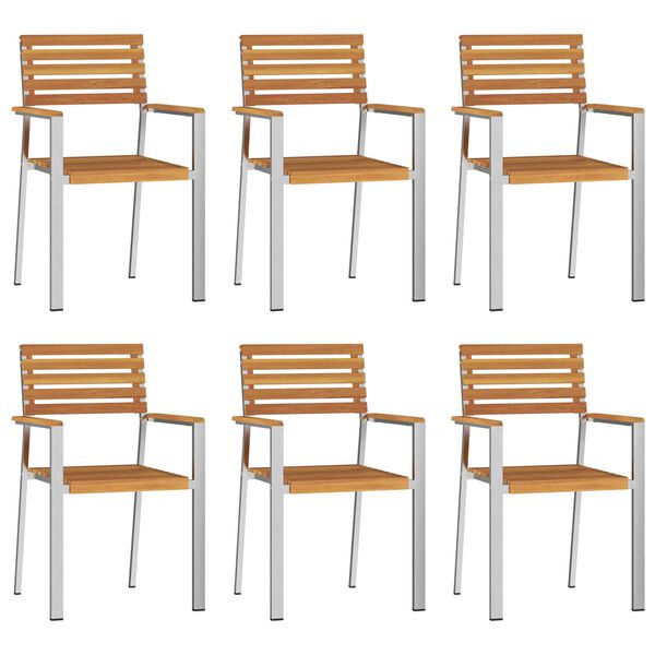 vidaXL Vrtnistol 6 pcs Rjava 56x54,5x87cm Masivno akacijevo les