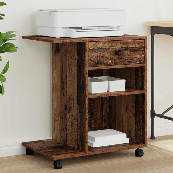 vidaXL Stojalo za tiskalnik Star les 60 x 40 x 68.5 cm Konstruiran les