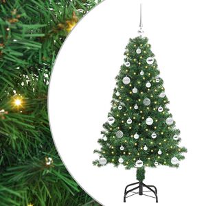 vidaXL Umestno božično drevo Zelena 150 cm PVC, jeklo in plastika