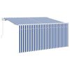 vidaXL Vlečna tenda Modra in bela 300 x 200 cm Poliester in aluminij
