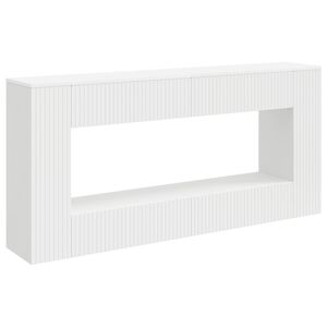 vidaXL Konzolna miza Črtasto Bela 155 x 29 x 74 cm Konstruirano leseno