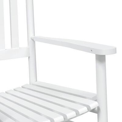 vidaXL Gugalni stol z ukrivljenim sedežem 2 kosa bel trden les jelke