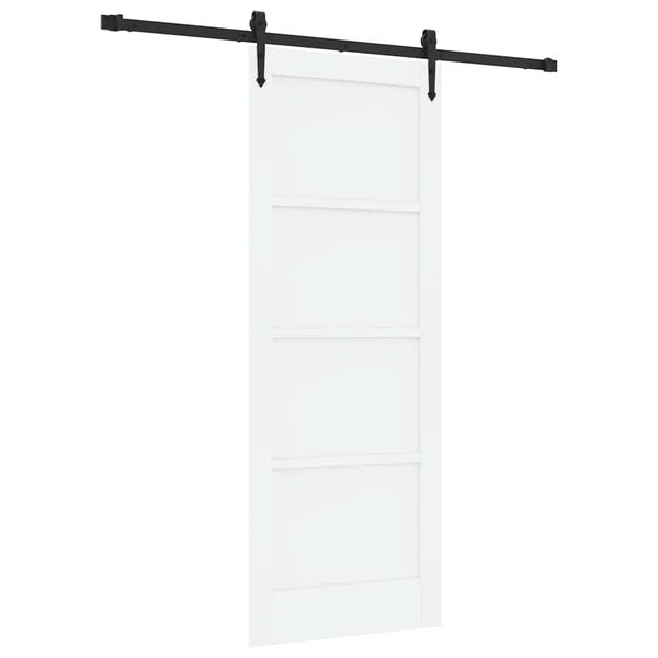 vidaXL Drsna vrata ORKDAL Bela 78 x 202 cm Masivno borovo les