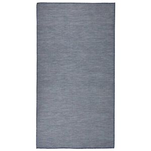 vidaXL Zunanja preproga plo&scaron;čato tkanje 80x150 cm modra