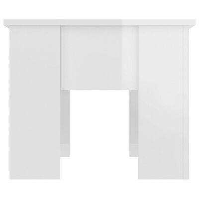 vidaXL Klubska mizica visok sijaj bela 79x49x41 cm inženirski les