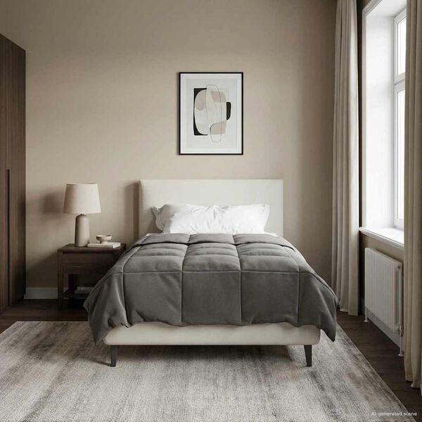 vidaXL Polna celoletna prevleka Svetlo siva 135 x 220 cm Mikrovlakna