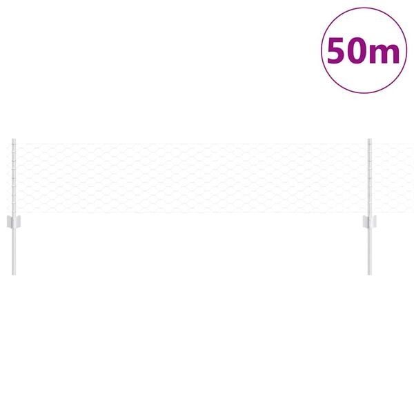 vidaXL Ograja s stebrom srebrna 0,4 x 50 m Jeklo
