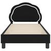 vidaXL Otro&scaron;ki posteljni okvir z vznožjem Črna 80 x 160 cm Žamet