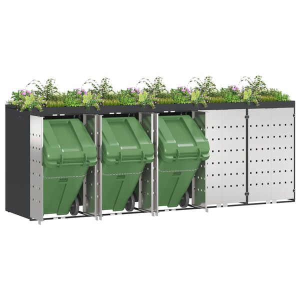 vidaXL Shranjevanje kolesnega zaboja za 3 zaboje Antracit