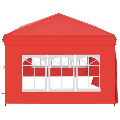 vidaXL Zložljiv vrtni šotor s stranicami rdeč 3x6 m