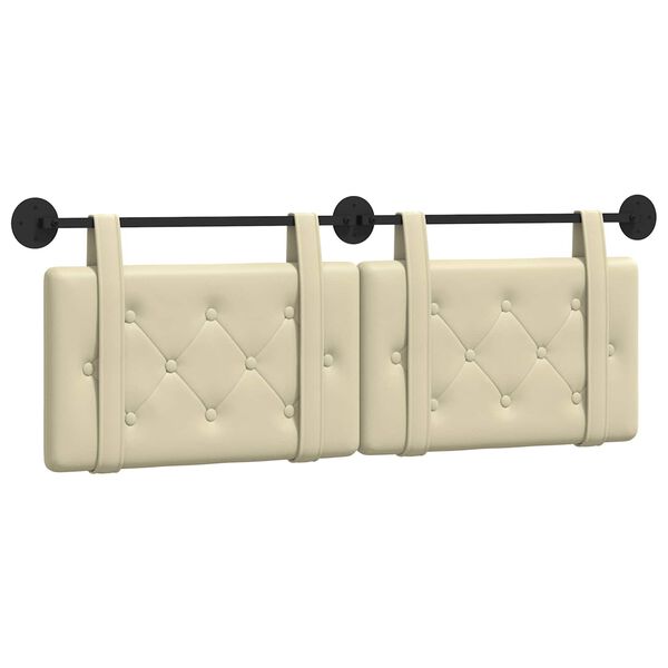 vidaXL Visoki naslon za glavo krema 130 x 55 x 5 cm Umjetno usnje