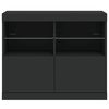 vidaXL Komoda z LED lučkami črna 81x37x67 cm
