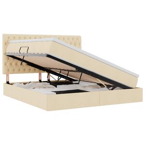 vidaXL Postelja z dodatnim prostorom za shranjevanje in LED osvetlitvijo