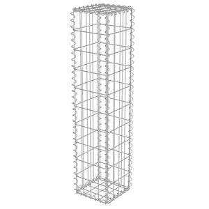 vidaXL Gabionska stena s pokrovi iz pocinkanega jekla 20x20x100 cm