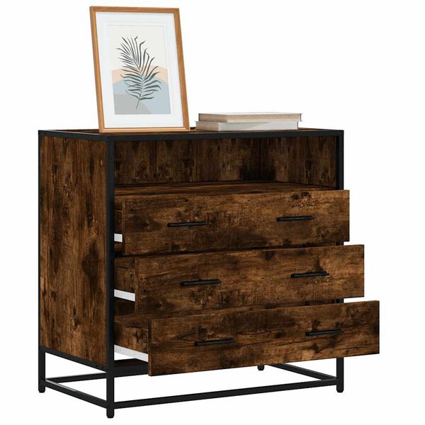 vidaXL Predalnik dimljen hrast 70x41x70 cm inženirski les