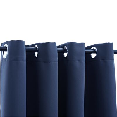 vidaXL Zatemnitvene zavese s kovinskimi obroči 2 kosa modre 140x245 cm
