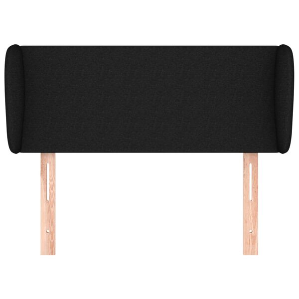 vidaXL Vzglavje z u&scaron;esi črno 83x23x78/88 cm blago