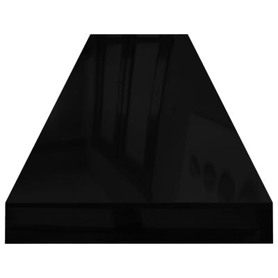 vidaXL Stenske police 4 kosi visok sijaj črne 120x23,5x3,8 cm MDF