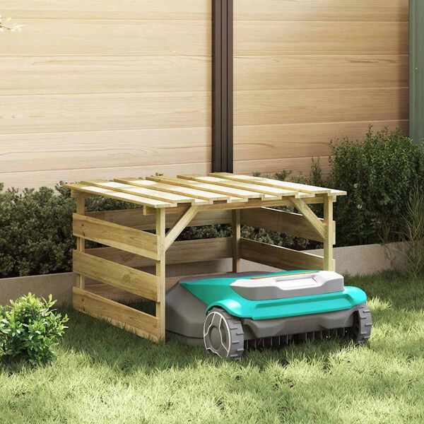 vidaXL Garaža za robotsko kosilnico Rjava 84 x 80 x 56 cm