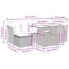 vidaXL Vrtna sedežna garnitura z blazinami 7-delna siv ratan/akacija