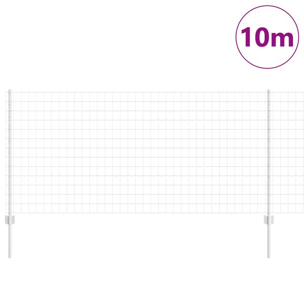 vidaXL Ograja s stebrom srebrna 1 x 10 m Jeklo