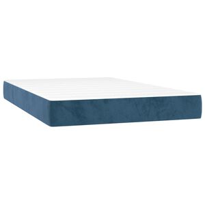 vidaXL Vzmetnica z žepkasto vzmetjo srednje trdote temno modra 120x200x20 cm žamet