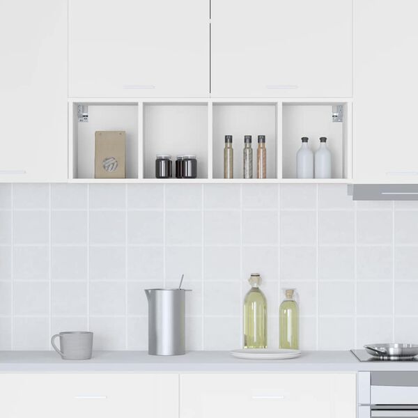 vidaXL Viseča omarica Bela 30 x 29,5 x 100 cm Konstruiran les