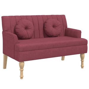 vidaXL Klop z blazinami vinsko rdeča 113x64,5x75,5 cm blago