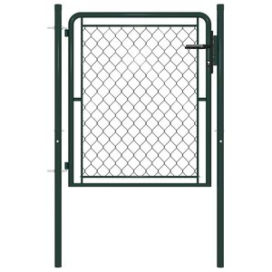 vidaXL Vrtna vrata iz jekla 100 x 75 cm zelena