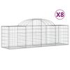 vidaXL Obokana gabionska ko&scaron;ara 8 kosov 200x50x60/80cm cinkano železo
