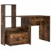 vidaXL Miza Dimljeni oreh Inženirski les 131,5 x 50 x 106,5 cm