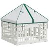 vidaXL 4-panelna pasja igralna ograja s streho Bela 88 x 58 cm