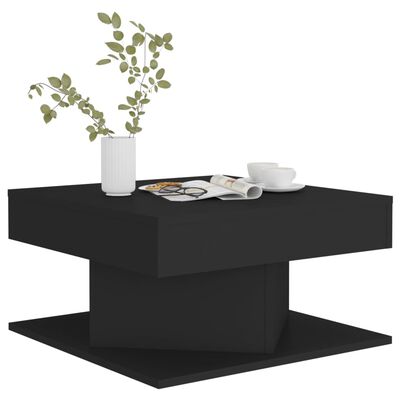 vidaXL Klubska mizica črna 57x57x30 cm iverna plošča