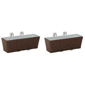 vidaXL Ograja 2 kos Rjava 50 x 17 x 17 cm Kovina