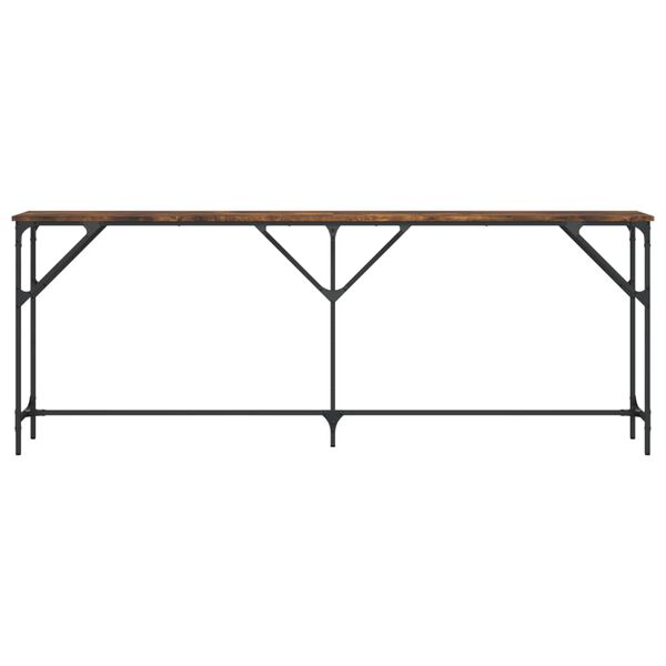 vidaXL Konzolna mizica dimljen hrast 200x29x75 cm inženirski les