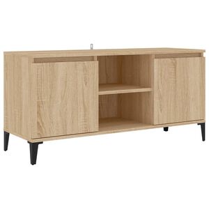 vidaXL TV omarica s kovinskimi nogami sonoma hrast 103,5x35x50 cm