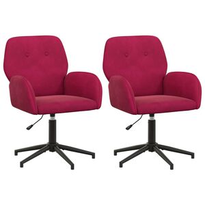 vidaXL Vrteči pisarni&scaron;ki stoli 2 kos 54 x 55 x 90 cm Vinorodna rdeča