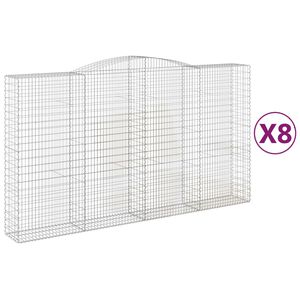 vidaXL Obokane gabion ko&scaron;are 8 kosa 400x50x220/240 cm pocinkano železo