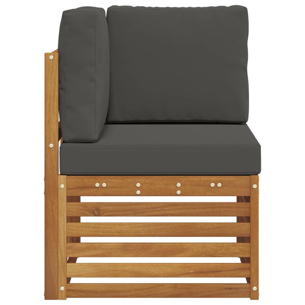 vidaXL Zunanja kotna sedežna garnitura Masiven les akacije Naravna