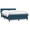 vidaXL Box spring postelja z vzmetnico temno modra 160x210 cm žamet