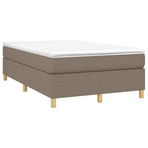 vidaXL Box spring postelja z vzmetnico taupe 120x190 cm blago