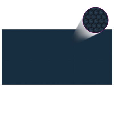 vidaXL Plavajoča PE solarna folija za bazen 732x366 cm črna in modra