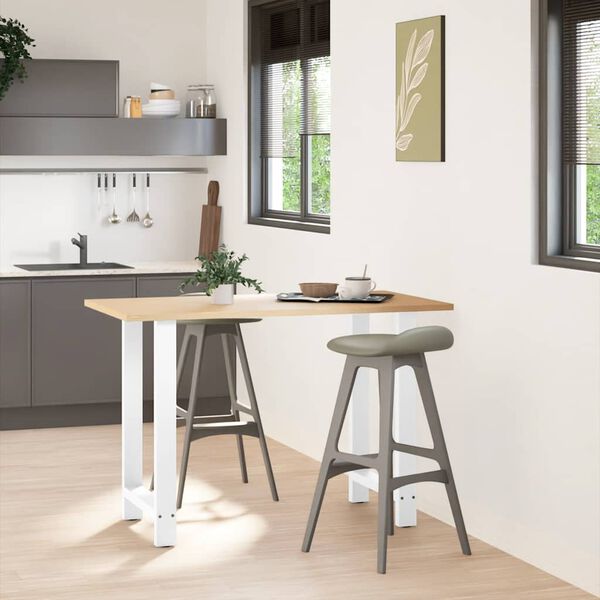 vidaXL Noge za barsko mizo bele barve 2 kosa 60 x (90-91) cm jeklo