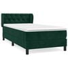 vidaXL Box spring postelja z vzmetnico temno zelena 80x200 cm žamet
