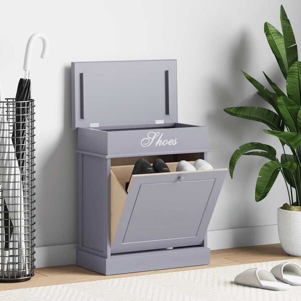 vidaXL Omarica za čevlje siva 50x28x58 cm les pavlovnije