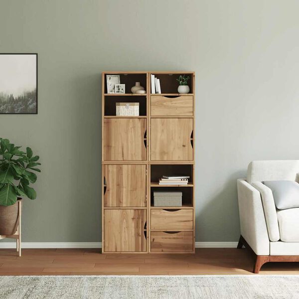 vidaXL Stranska omarica 4 kosi "ODDA" 40x24x79 cm trdna borovina